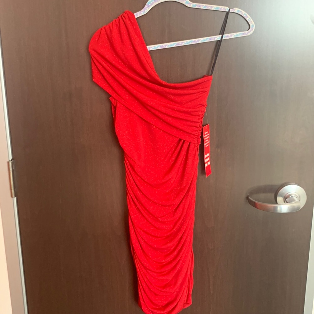 New red glittery dress